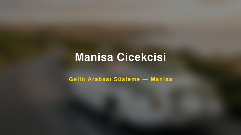 Manisa Cicekcisi — Manisa Kır Düğünü Mekanı Rehberi